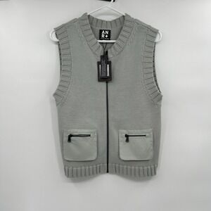 Alp N Rock Carsten Knit Vest Sweater Size‎ L Italian Sage NWT Grunge Academia